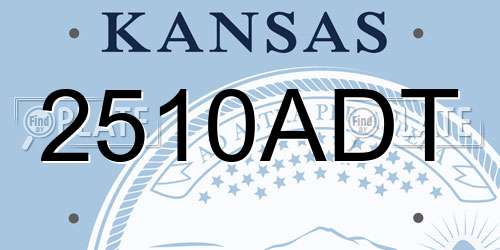 2510ADT Kansas License Plate