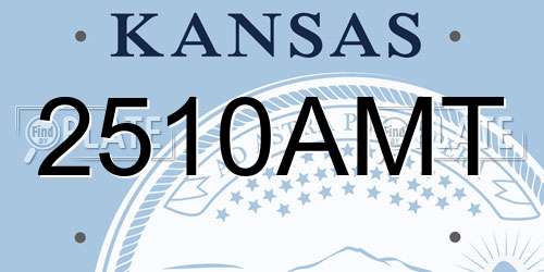 2510AMT Kansas License Plate