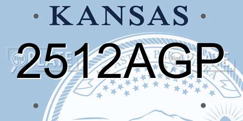 2512AGP Kansas License Plate