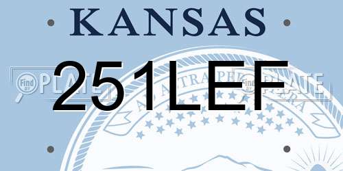 251LEF Kansas License Plate