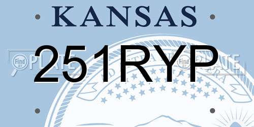 251RYP Kansas License Plate