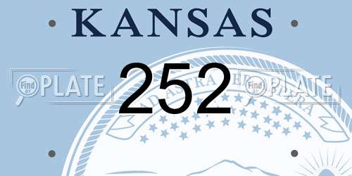 252 Kansas License Plate