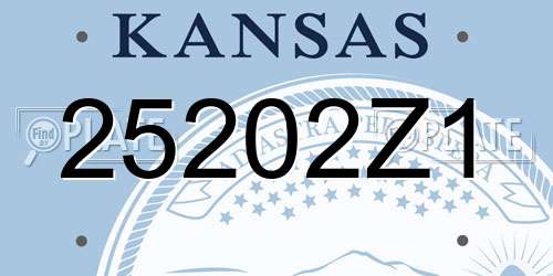 25202Z1 Kansas License Plate