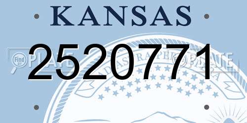 2520771 Kansas License Plate