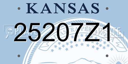 25207Z1 Kansas License Plate