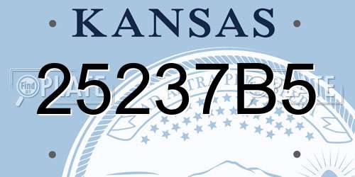 25237B5 Kansas License Plate