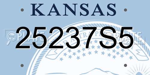 25237S5 Kansas License Plate