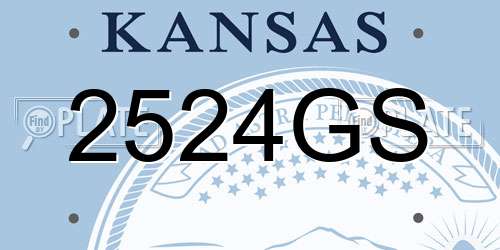 2524GS Kansas License Plate