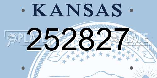 252827 Kansas License Plate