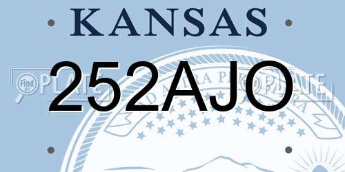 252AJO Kansas License Plate