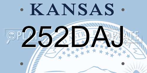 252DAJ Kansas License Plate