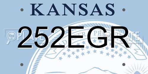 252EGR Kansas License Plate