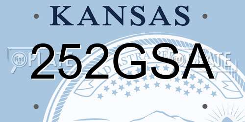 252GSA Kansas License Plate