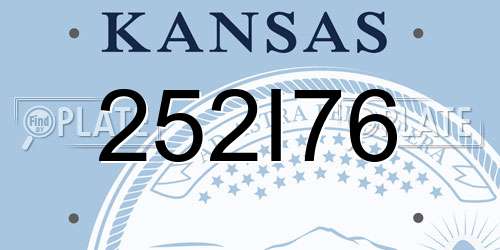 252I76 Kansas License Plate