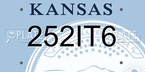 252IT6 Kansas License Plate