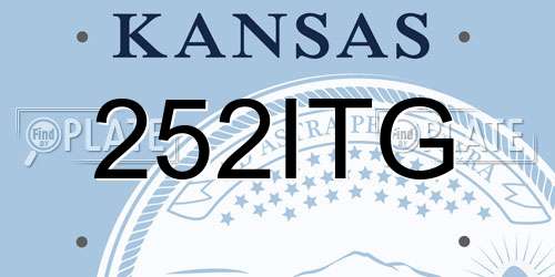 252ITG Kansas License Plate
