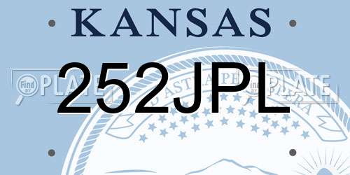 252JPL Kansas License Plate