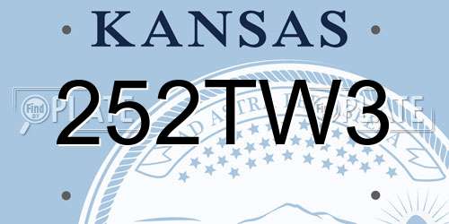 252TW3 Kansas License Plate