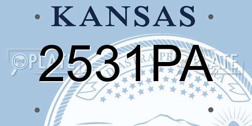 2531PA Kansas License Plate