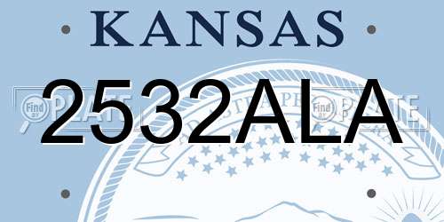 2532ALA Kansas License Plate