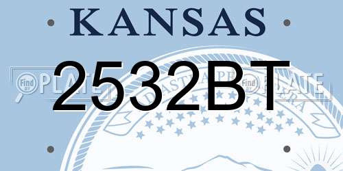 2532BT Kansas License Plate