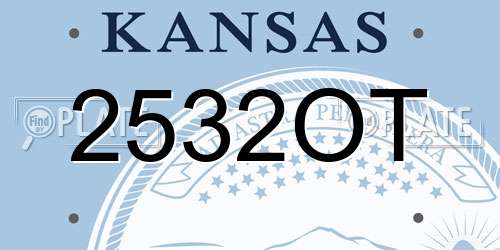 2532OT Kansas License Plate
