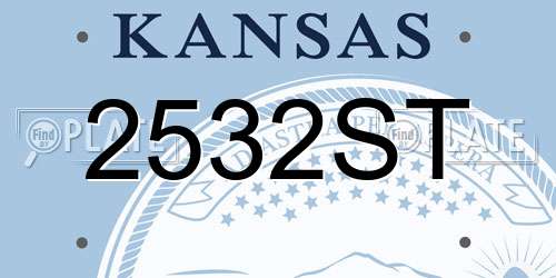 2532ST Kansas License Plate