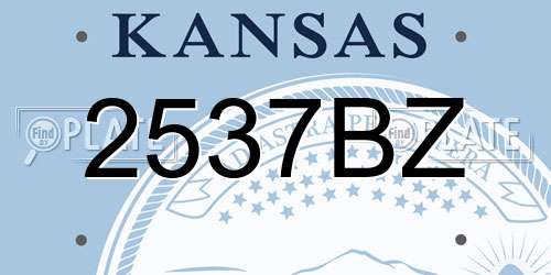 2537BZ Kansas License Plate