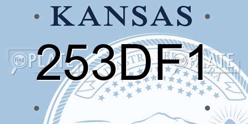 253DF1 Kansas License Plate