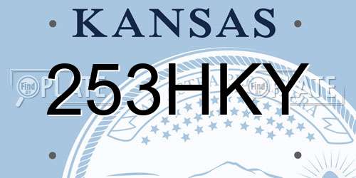 253HKY Kansas License Plate