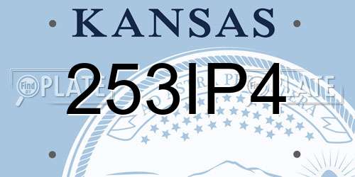 253IP4 Kansas License Plate