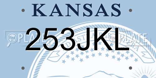 253JKL Kansas License Plate