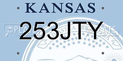253JTY Kansas License Plate