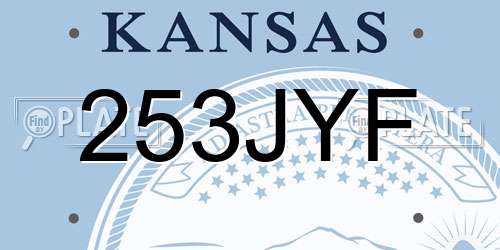 253JYF Kansas License Plate