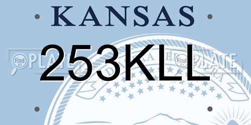 253KLL Kansas License Plate
