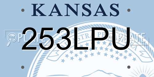 253LPU Kansas License Plate