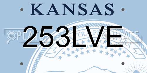253LVE Kansas License Plate