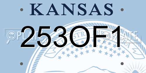253OF1 Kansas License Plate