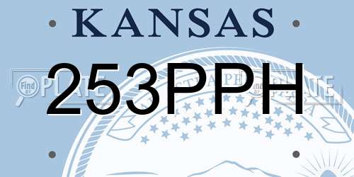 253PPH Kansas License Plate