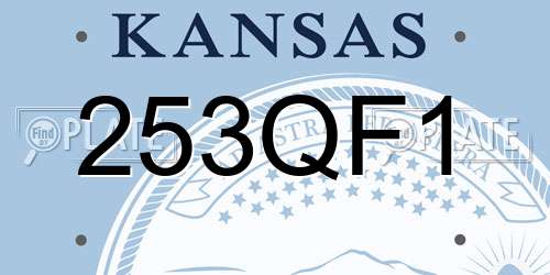 253QF1 Kansas License Plate