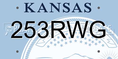 253RWG Kansas License Plate