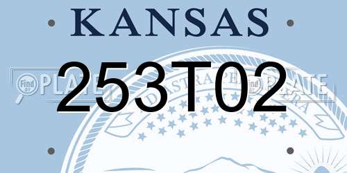 253T02 Kansas License Plate