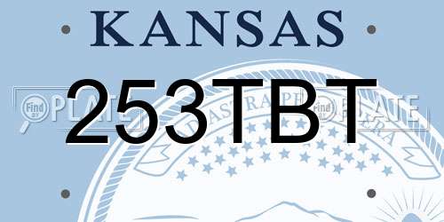 253TBT Kansas License Plate