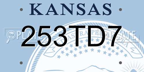 253TD7 Kansas License Plate