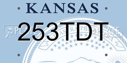 253TDT Kansas License Plate