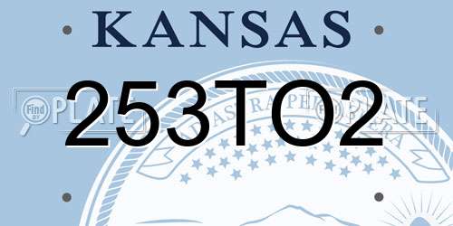 253TO2 Kansas License Plate