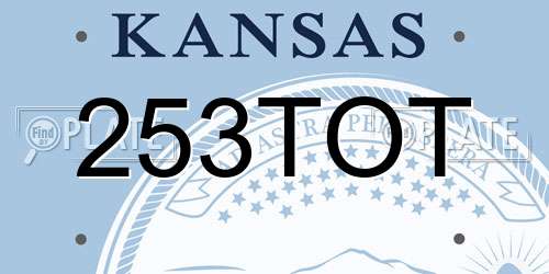 253TOT Kansas License Plate
