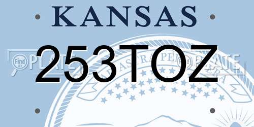 253TOZ Kansas License Plate