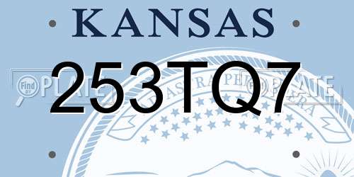 253TQ7 Kansas License Plate