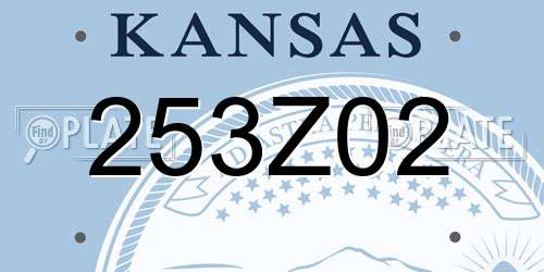 253Z02 Kansas License Plate